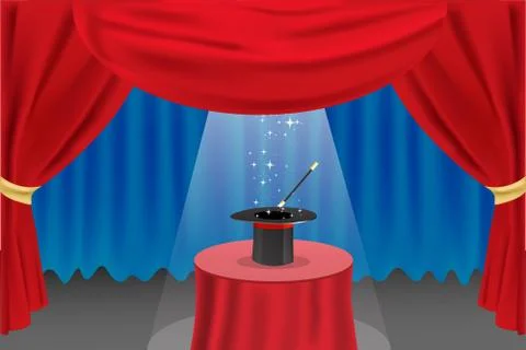 Magic show on stage Stock Illustration