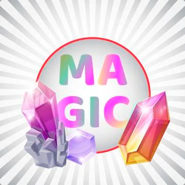 Magic silver background. Crystal banner vector illustration. 3d abstract shape Stock Illustration