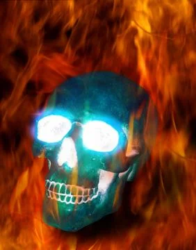 Magic skull in fire Foto stock