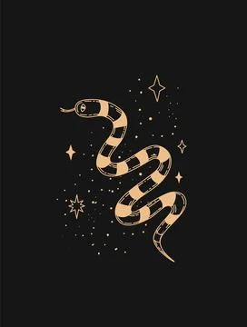 Magic snake. Logo in modern style.  Stock Illustration