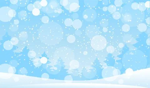 Magic snowfall in the forest. Modern background for New Year and Christmas. Stock Illustration