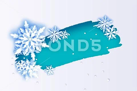 Magic Snowflake. Merry Christmas and Happy New Year Greetings card. White Paper Stock Illustrationen