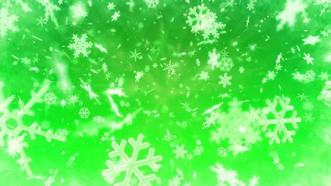 Magic Snowflakes green background Stock Footage 99627553