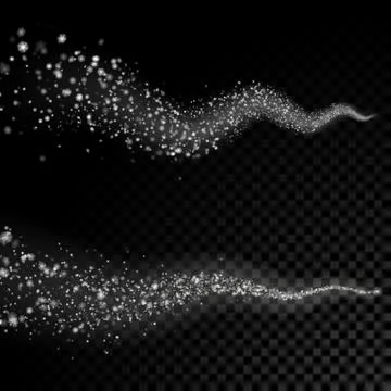Magic snowflakes snow trail. Light glow effect Stock Illustration