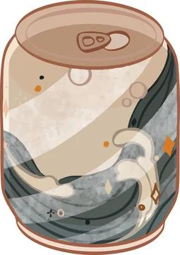 Magic soda can of tea hand drawn illustration vector Stock Illustration