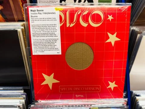 Magic Source Voodoo Ray Interplanetary Bounce vinyl record sleeve disco spe.. Stock Photos