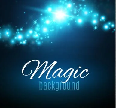 Magic Space. Fairy Dust. Infinity. Abstract Universe Background. Blue Background Stock Illustration