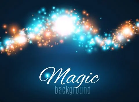 Magic Space. Fairy Dust. Infinity. Abstract Universe Background. Blue Background Illustrazione stock