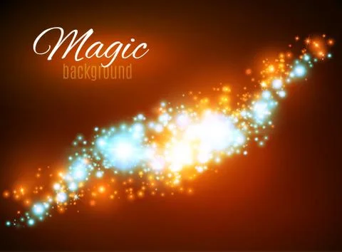 Magic Space. Fairy Dust. Infinity. Abstract Universe Background. Blue Background Stock Illustration