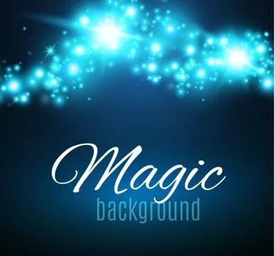 Magic Space. Fairy Dust. Infinity. Abstract Universe Background. Blue Background Stock Illustration