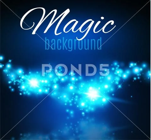 Magic Space. Fairy Dust. Infinity. Abstract Universe Background. Blue Background Stock Illustration