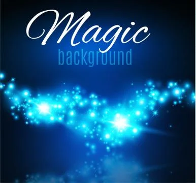 Magic Space. Fairy Dust. Infinity. Abstract Universe Background. Blue Background Stock Illustration