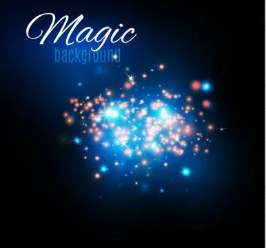 Magic Space. Fairy Dust. Infinity. Abstract Universe Background. Blue Background Stock Illustration