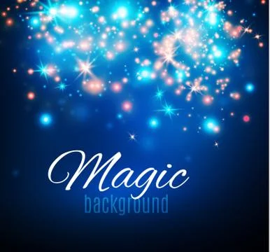 Magic Space. Fairy Dust. Infinity. Abstract Universe Background. Blue Background Stock Illustration