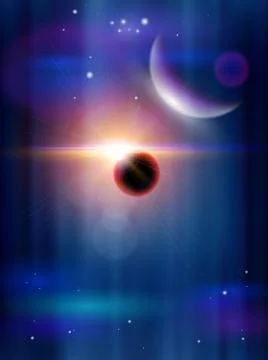 Magic Space - planets, stars and constellations, nebulae and galaxies, lights Stock Illustration