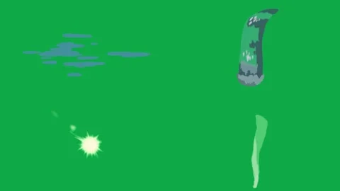 Magic Spell Water Spark 2d animated cartoon character on green screen High Stock Footage 334703436