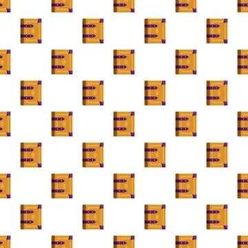 Magic spellbook grimoire repeating pattern on white background Stock Illustration