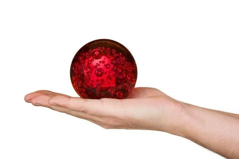 Magic sphere in hand Magic sphere in hand, isolated on white background Co... Foto stock