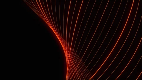 Magic spiral lines slightly seamlessly moving. Bright glowing orange lines Stock Footage 240195826