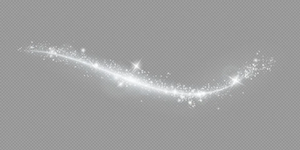 Magic spiral with sparkles.White light effect.Glitter particles with lines.Swirl Stock Illustration