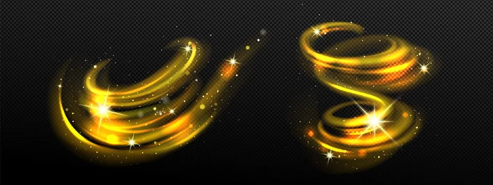 Magic spiral, twist effect with stars and sparkles Stock Illustration