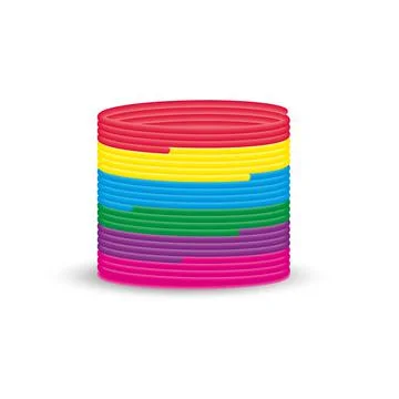 Magic spring rainbow helical toy vector isolated on the white background Stock Illustration