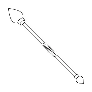 Magic staff icon isolated on white background. Vector for any illustration. Illustrazione stock