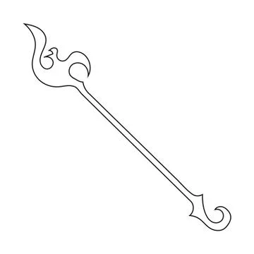 Magic staff icon isolated on white background. Vector for any illustration. Stock Illustration