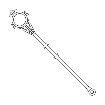 Magic staff icon isolated on white background. Vector for any illustration. Stock Illustration