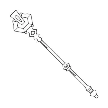 Magic staff icon isolated on white background. Vector for any illustration. Stock Illustration