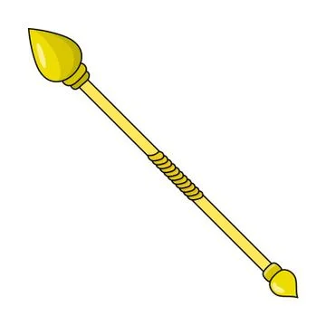 Magic Staff isolated on white background. Wizard Items. Vector illustration. Stock Illustration