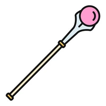 Magic staff with pink orb illustration for fantasy Stock Illustration