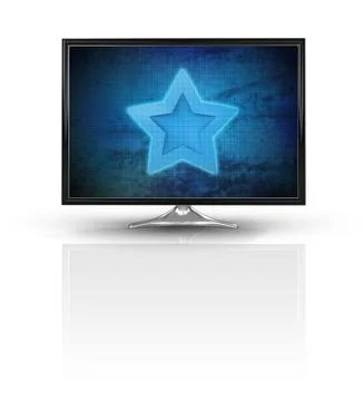 Magic star on blue new modern screen isolated on white illustration Stock Illustration