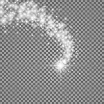 Magic star with dust tail isolated on transparent background. Shining star. V Stock Illustration