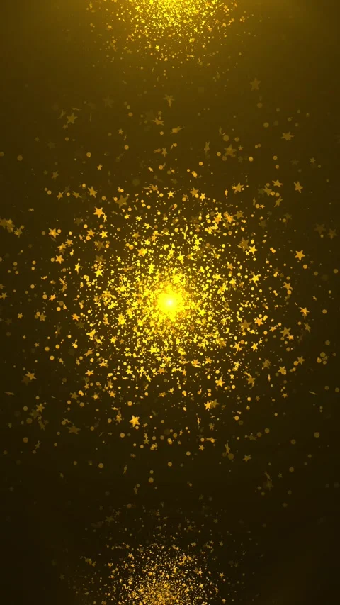 Magic star night frame sparkling glitter bokeh light wedding card. Gold confetti Stock Footage 312662082