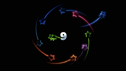 Magic star rolling and number countdown outer in middle frame Video stock 136766371