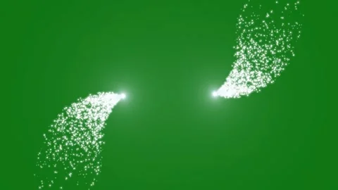 Magic Starlit Ribbon of White Pixie Dust and Shimmering Stars Across Green 4K Stock Footage 345147927