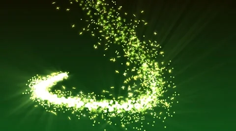 Magic Stars in Green Stock Footage 7727582