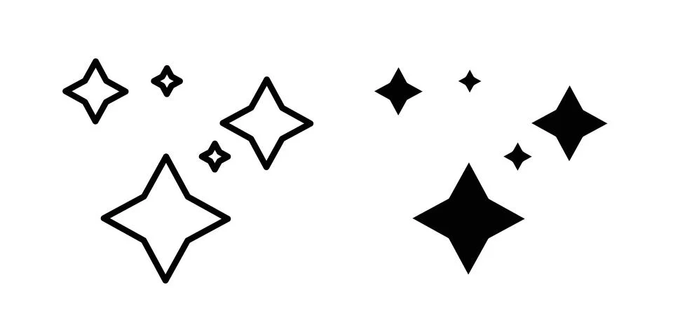 Magic stars icon bundle for website design projects Stock Illustration