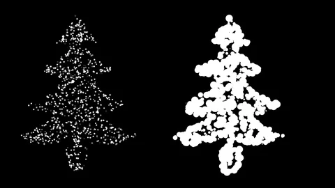 Magic stars in the shape of christmas tree with dark background Stock Footage 123816162