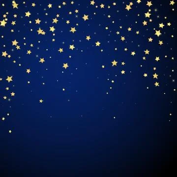 Magic stars vector overlay. Gold stars scattered Stock Illustration