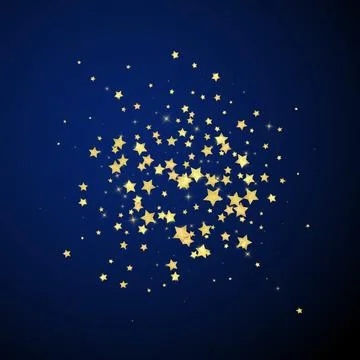 Magic stars vector overlay. Gold stars scattered 스톡 일러스트