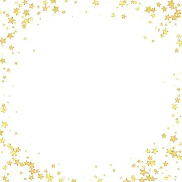 Magic stars vector overlay. Gold stars scattered Stock Illustration