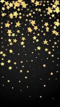 Magic stars vector overlay. Gold stars scattered Illustrazione stock