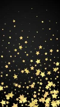 Magic stars vector overlay. Gold stars scattered Illustrazione stock