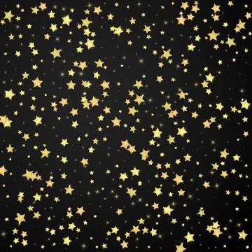 Magic stars vector overlay. Gold stars scattered Stock Illustration