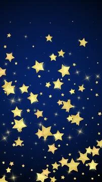 Magic stars vector overlay. Gold stars scattered Stock Illustration