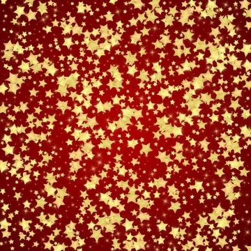 Magic stars vector overlay. Gold stars scattered Stock Illustration