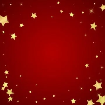 Magic stars vector overlay.  Gold stars scattered Stock Illustration