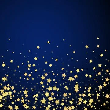 Magic stars vector overlay.  Gold stars scattered Illustrazione stock